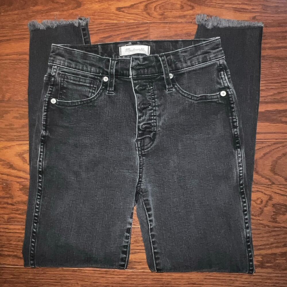 Madewell Women’s 10” High Rise Skinny Dark Gray Wash Jeans Size 26P